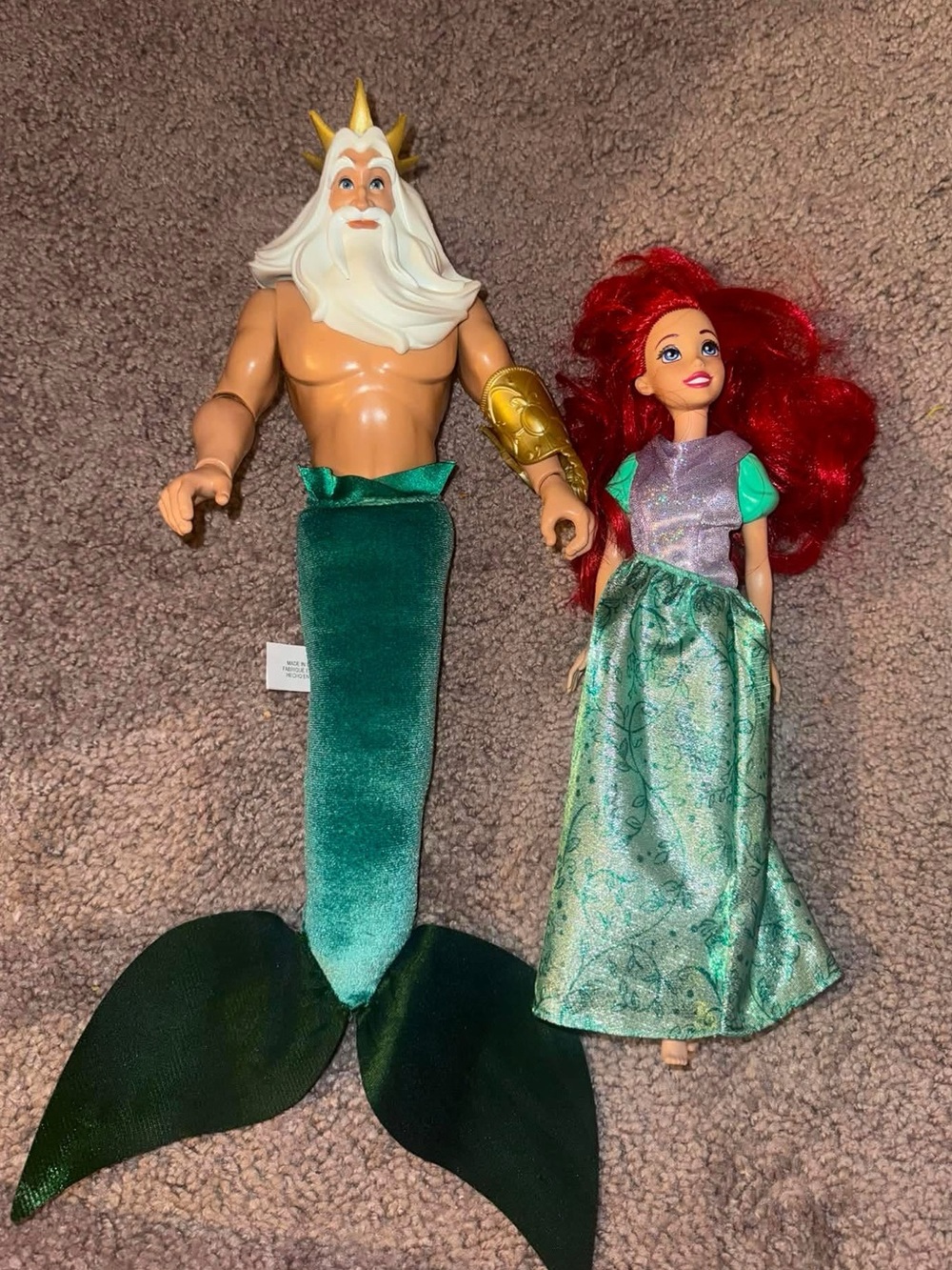 Disney King Triton and Ariel Dolls